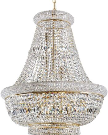 Pendel Lampe Loftlampe Ideal Lux Dubai Messing Krom ø80 Justerbar Højde 120 225 Krystaldetaljer 24x E14 Pærer Ip20 på Afbetaling