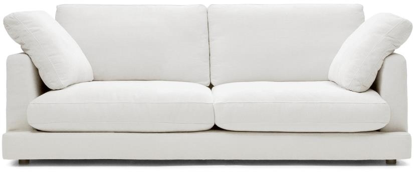 Pers Sofa Kave Home Gala Hvid Tekstureret Chenille Aftagelige Betræk Antibakterielt Stof 210x105x87 på Afbetaling