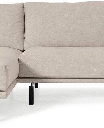 Personers Chaiselong Sofa Kave Home Galene Moderne Nordisk Beige Polstret Genbrugs Pet Metalben på Afbetaling