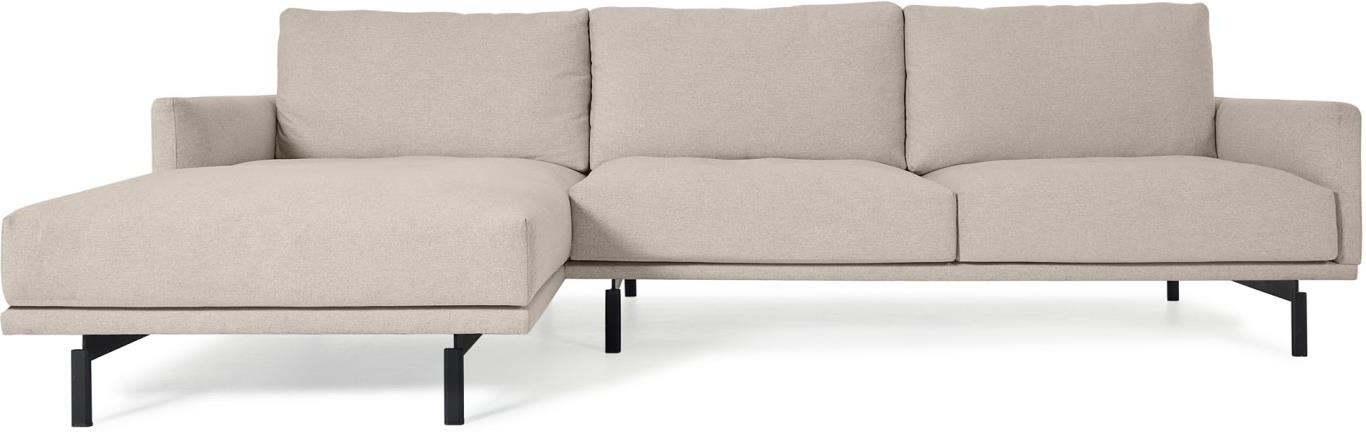 Personers Chaiselong Sofa Kave Home Galene Moderne Nordisk Beige Polstret Genbrugs Pet Metalben på Afbetaling