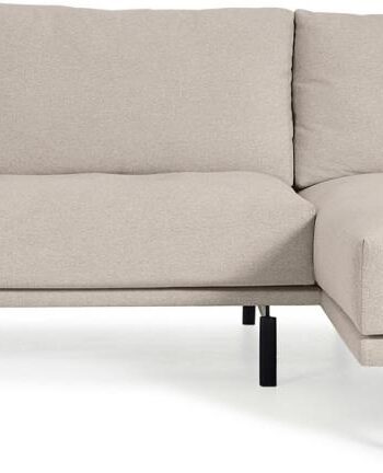 Personers Chaiselong Sofa Kave Home Galene Nordisk Design Polstret Med Duneffekt Genanvendt Pet Beige Højrevendt på Afbetaling