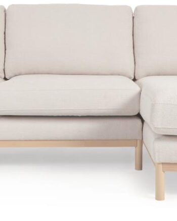 Personers Chaiselong Sofa Kave Home Mihaela Højrevendt Hvid Fleece Polstring Bæredygtig Genanvendt Pet 264154 på Afbetaling