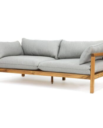 Personers Marion Sofa Akacietræ Med Grå Puder Til Haven på Afbetaling