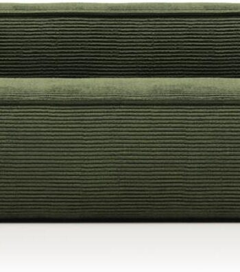 Personers Polstret Sofa Kave Home Blok Corduroy Grøn på Afbetaling