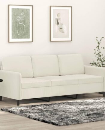 Personers Sofa 180 Fløjl Cremefarvet på Afbetaling