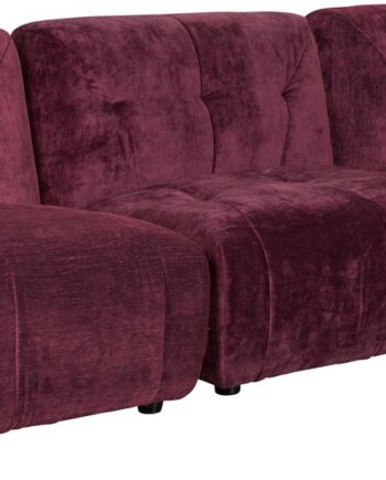 Personers Sofa Dutchbone Giada Aubergine Polstret Polyester Retro Look 276x91x76 på Afbetaling