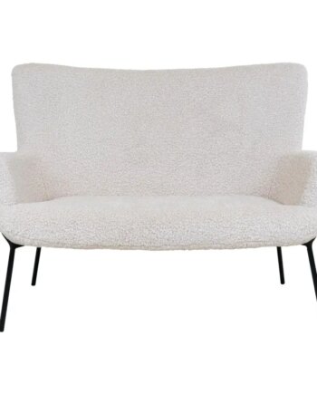 Personers Sofa Hvid Kunstig Lammeskind Med Sorte Ben 1301176 på Afbetaling