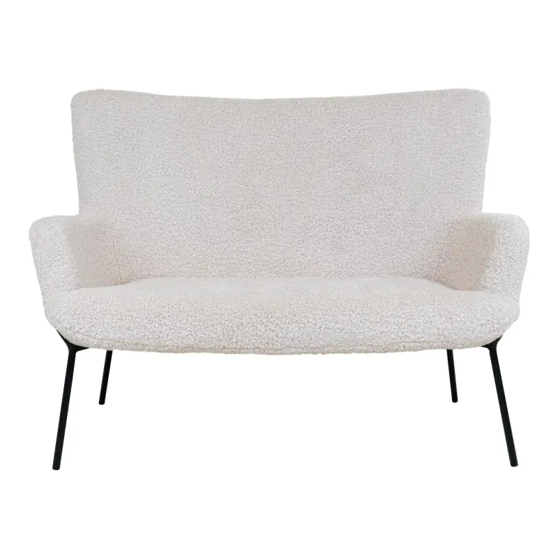 Personers Sofa Hvid Kunstig Lammeskind Med Sorte Ben 1301176 på Afbetaling