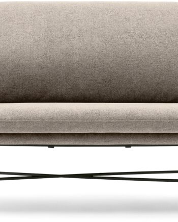 Personers Sofa Kave Home Brida Beige Struktureret Stof Med Sort Stålramme H82 B128 D73 på Afbetaling