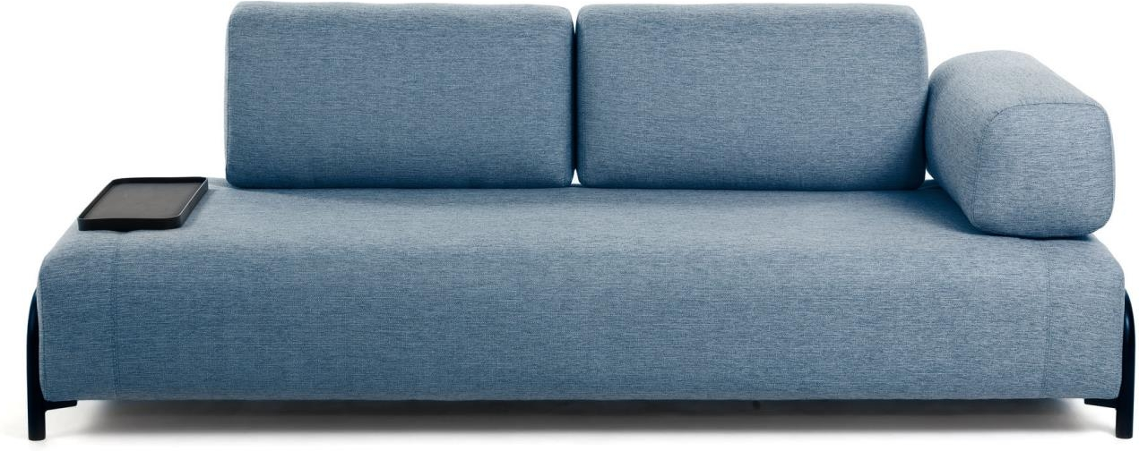 Personers Sofa Kave Home Compo Blå Nordisk Design Pletresistent Stof Med Aftagelige Betræk på Afbetaling