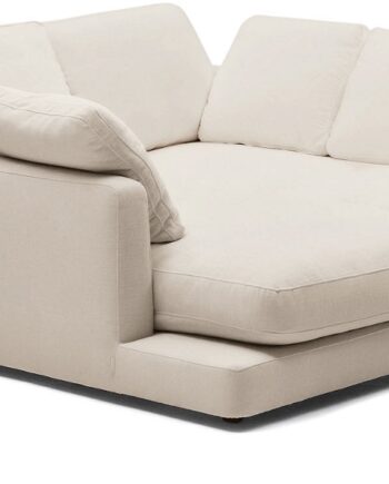 Personers Sofa Kave Home Gala Beige Polstret Chenille Aftagbart Betræk H87x210x193 på Afbetaling
