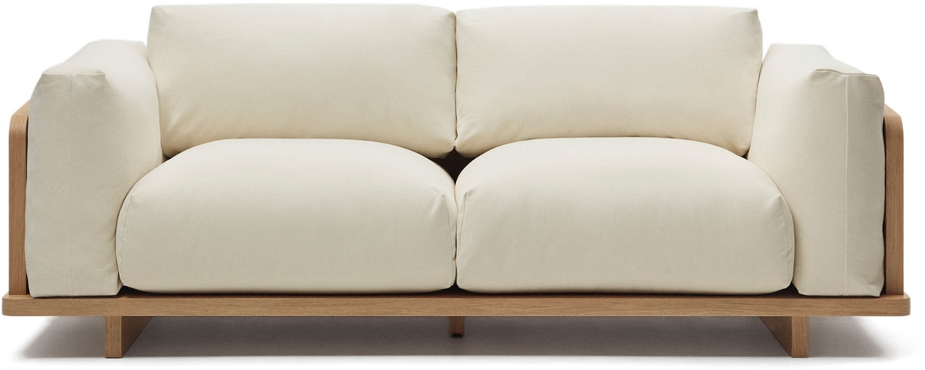 Personers Sofa Kave Home Oaq Beige Bomuld Med Aftageligt Betræk Fsc Mix Credit Træ på Afbetaling