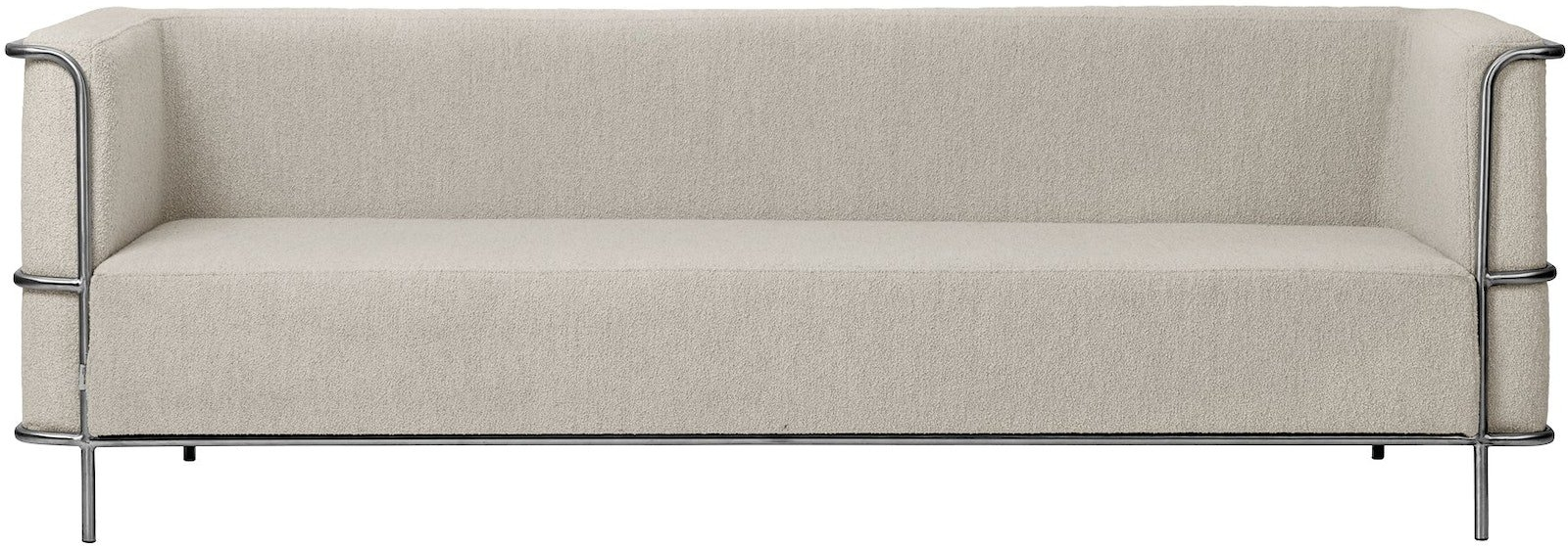 Personers Sofa Kristina Dam Modernist Boucl Rustfrit Stål Beige H70 B77 L220 på Afbetaling