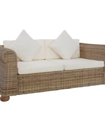Personers Sofa Med Hynder Naturlig Rattan på Afbetaling