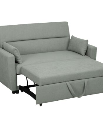 Personers Sofa Med Sengefunktion Justerbar Ryglæn Polstret Sofa Fløjlslook Til Stue Soveværelse Lysegrå på Afbetaling