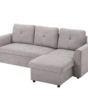 Personers Sofa Med Sengefunktion Sovesofa Med Chaiselong Polstret Sofa Grå på Afbetaling