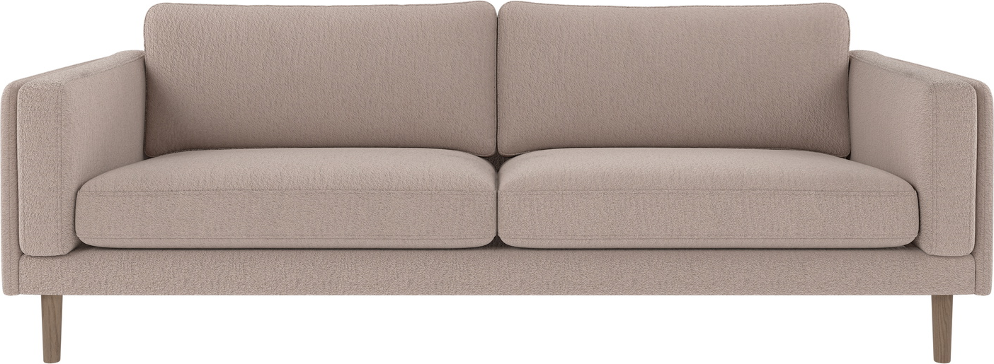 Personers Sofa Rowico Braden Lysebeige Med Hvidvaskede Egetræsben 216x87x78 på Afbetaling