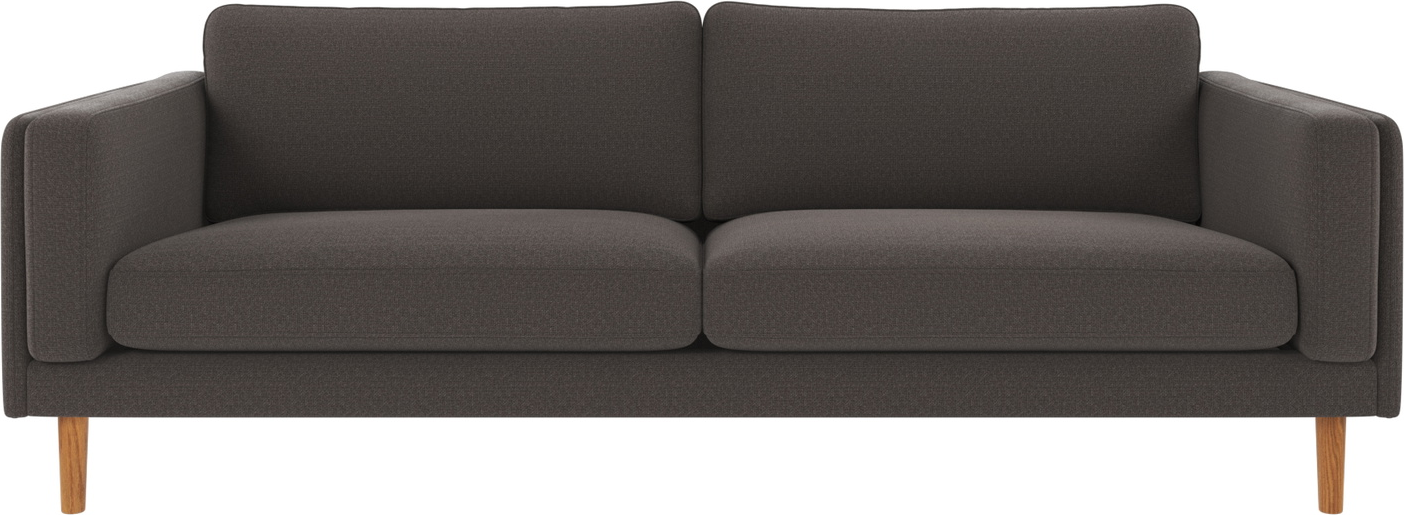 Personers Sofa Rowico Braden Rita Mørkegrå Polyester Stof Med Lakeret Egetræsben 216 Bred Dybt Sæde Skandinavisk Design på Afbetaling