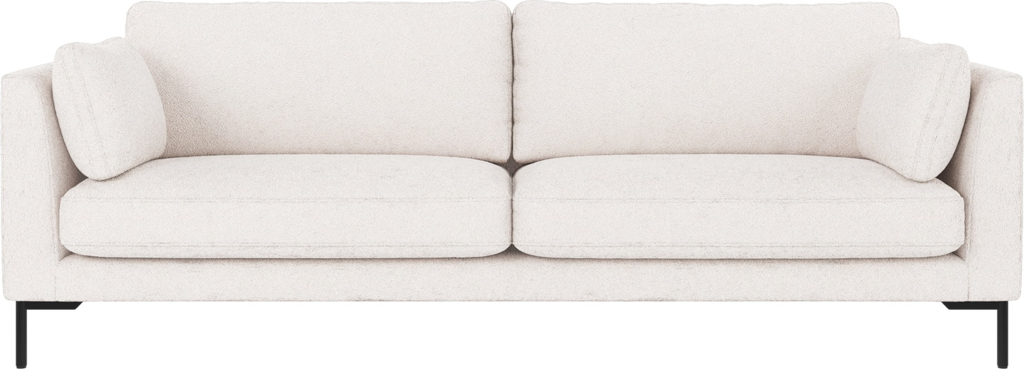 Personers Sofa Rowico Corwin Alice 101 Hvidt Stof Med Sorte Pulverlakerede Metalben Fsc Certificeret Ramme på Afbetaling