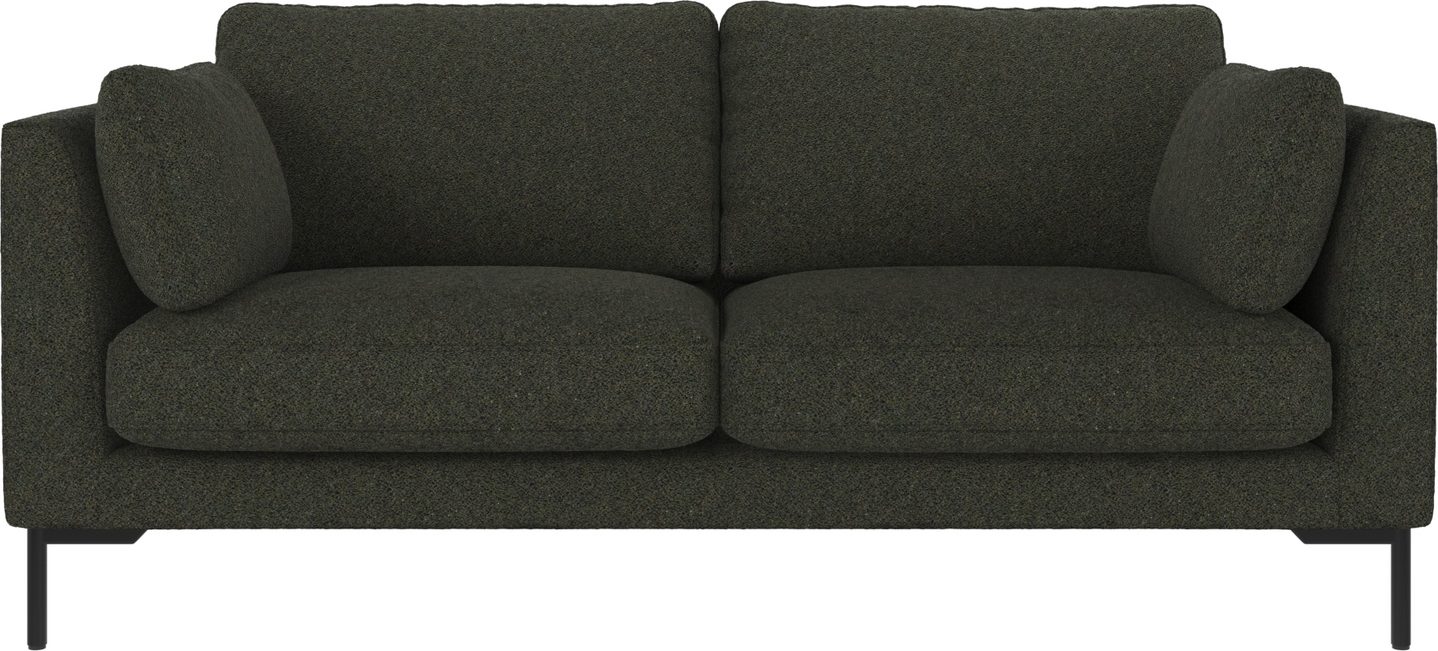 Personers Sofa Rowico Corwin Dybgrøn Alice 162 Med Sortlakerede Metalben 190x98 på Afbetaling