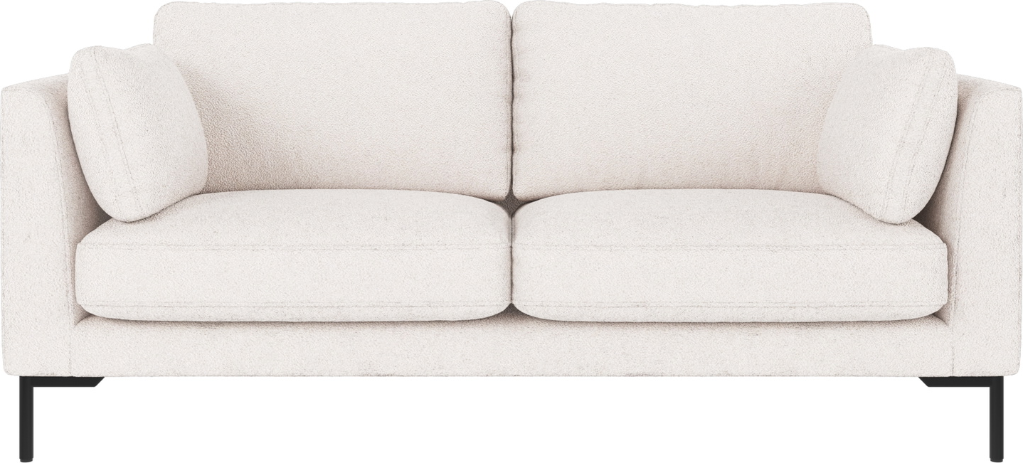 Personers Sofa Rowico Corwin Hvid Alice 101 Stof Med Sorte Metalben på Afbetaling