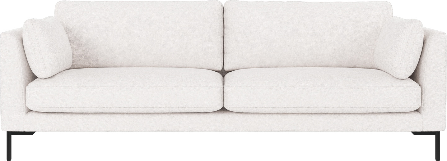 Personers Sofa Rowico Corwin Hvidt Bobby Polyester Med Sortlakerede Metalben Nordisk Design på Afbetaling