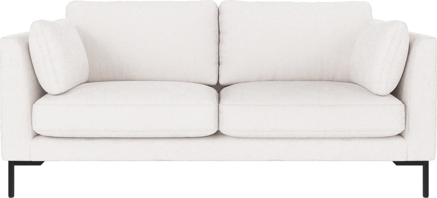 Personers Sofa Rowico Corwin Hvidt Bobby Stof Med Sorte Metalben H83xb190xd98 på Afbetaling