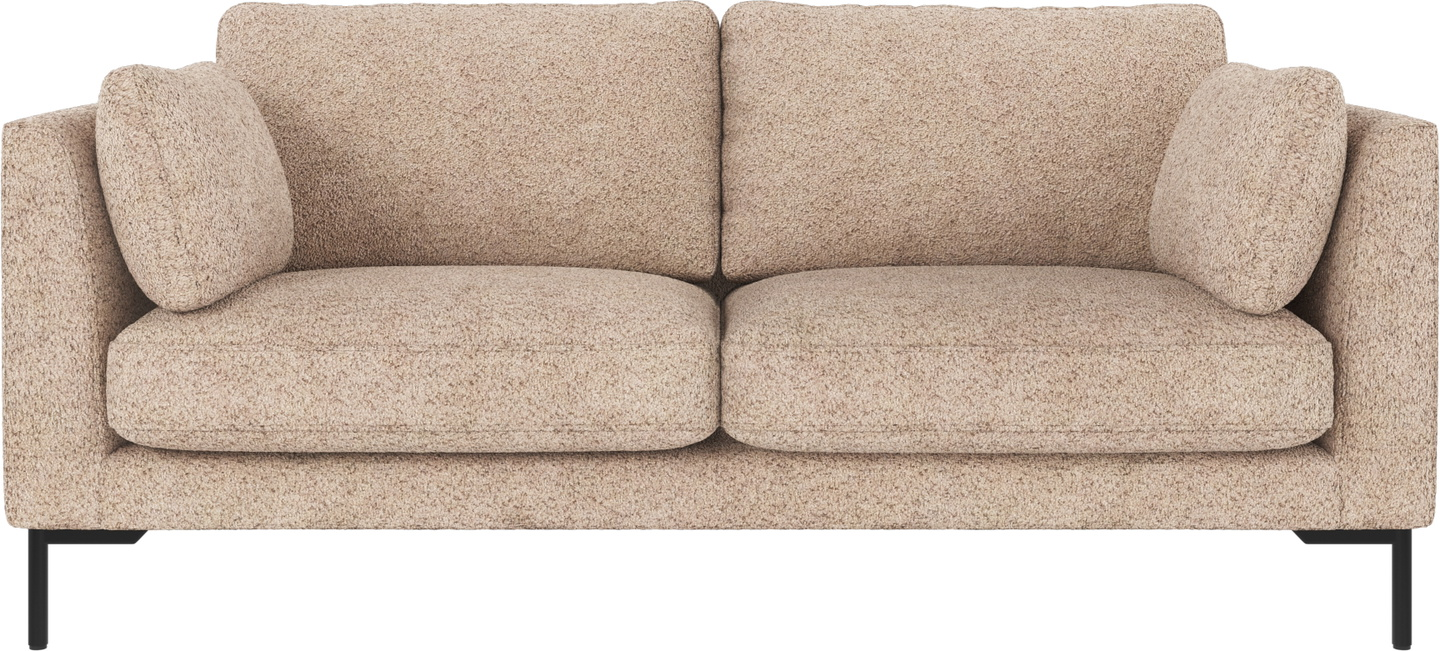 Personers Sofa Rowico Corwin Lysebeige Anna Tekstil Med Sorte Metalben 190x98x83 på Afbetaling