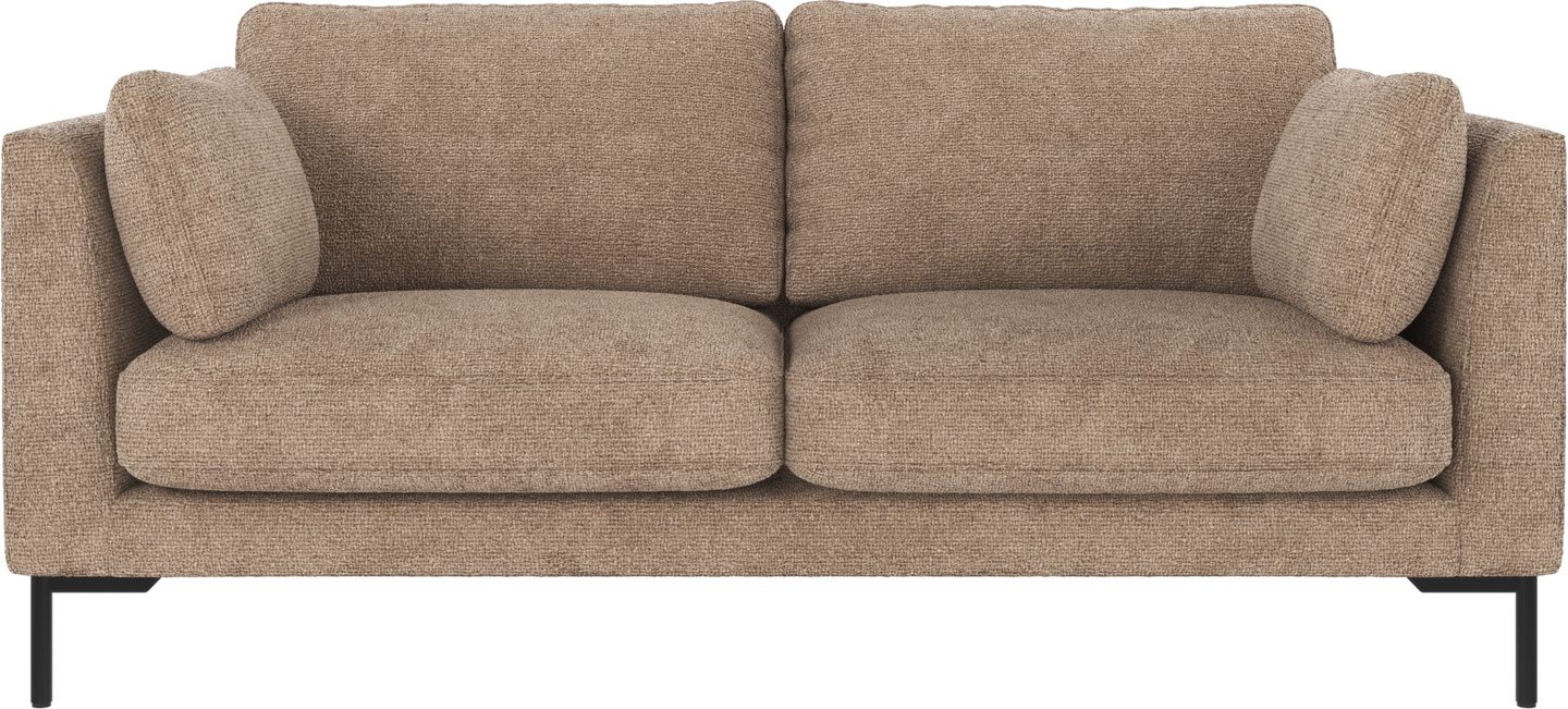 Personers Sofa Rowico Corwin Robin Stof Grå Beige Med Sorte Metalben på Afbetaling