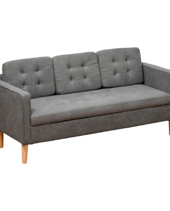 Personers Sofa Sofa Med Opbevaringsplads Træben Polstret Sofa Med Fløjlslook Til Stue Soveværelse 166 Grå på Afbetaling