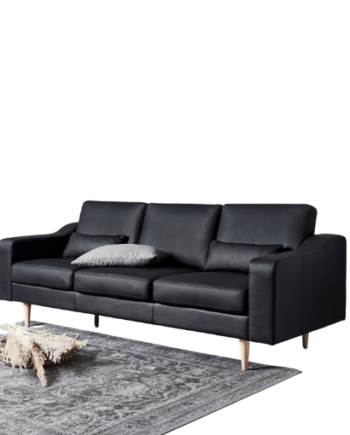Personers Sofa  Sort Læder  Nordic på Afbetaling