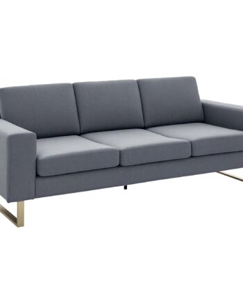 Personers Sofa Tre Personers Stofsofa Med Hynder Armlæn Hørlook Til Soveværelse 200 Mørkegrå på Afbetaling