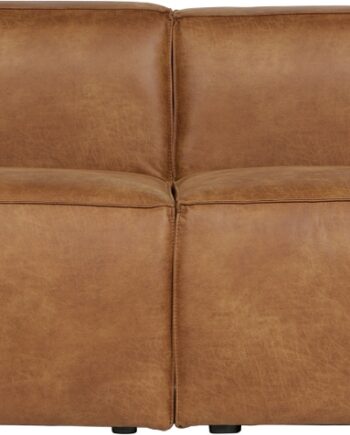 Personers Sofa Woood Bean Lysebrunt Læderlook B246 D96 H73 på Afbetaling