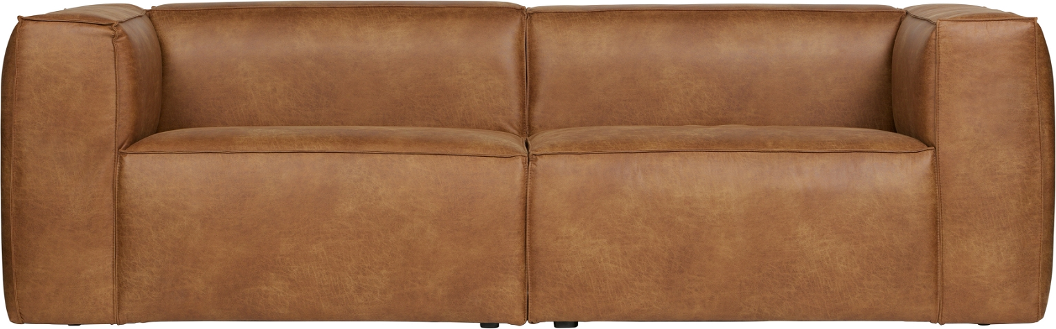 Personers Sofa Woood Bean Lysebrunt Læderlook B246 D96 H73 på Afbetaling