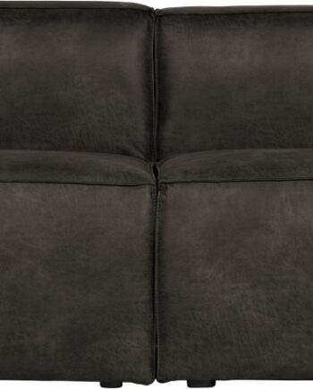 Personers Sofa Woood Bean Sort Læderlook Moderne Stue Sofa Med Bæredygtigt Fsc Træ Stel på Afbetaling