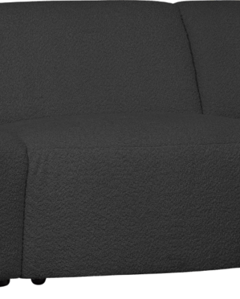 Personers Sofa Woood Coco Højrevendt Mørkegrå Uldboucl Chaiselong på Afbetaling