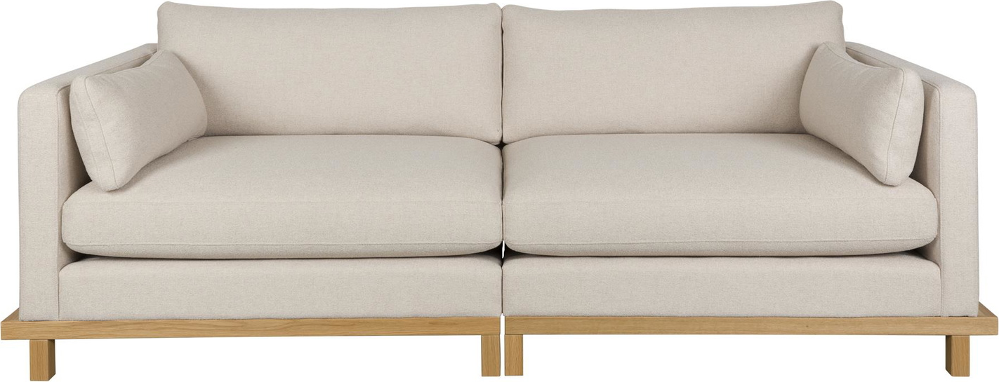 Personers Sofa Zuiver Blossom Lysgrå Natur Polyakrylstof Skum Egetræ på Afbetaling