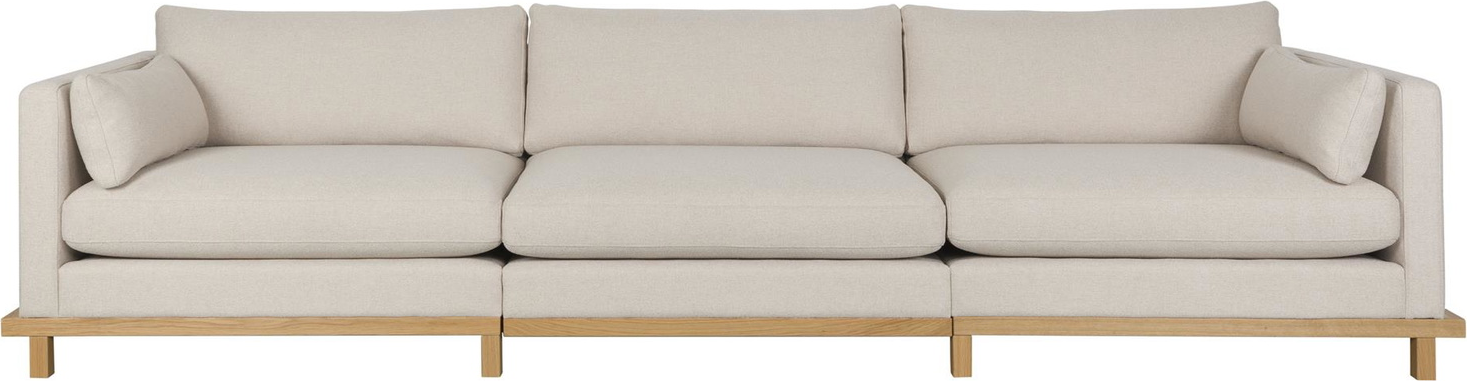 Personers Sofa Zuiver Blossom Lysgrå Natur Stof Med Skum Egetræsben på Afbetaling