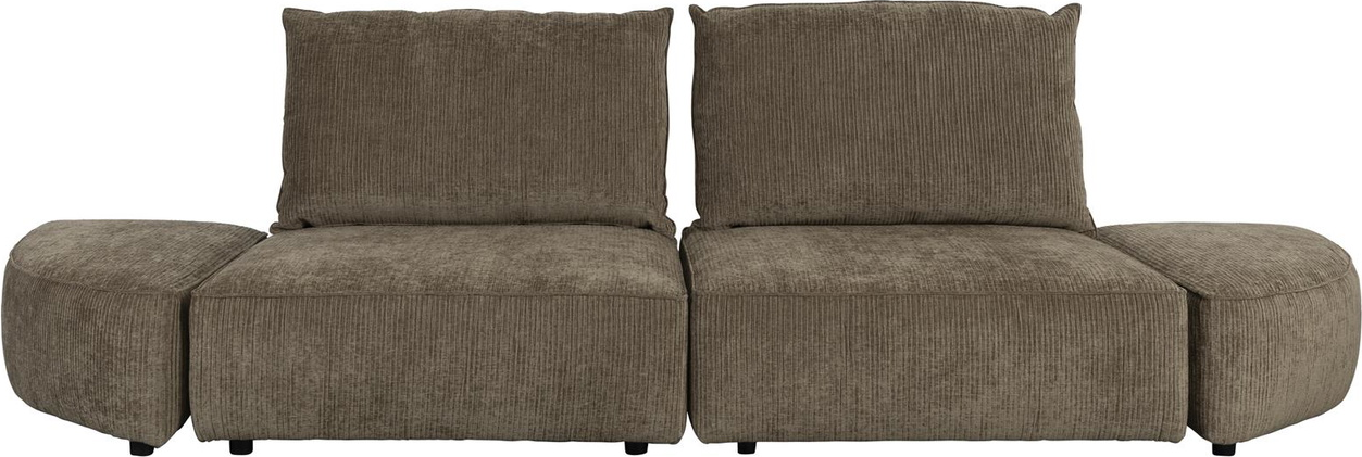 Personers Sofa Zuiver Hunter Gråbrun Ribbet Stof 318 Bred på Afbetaling