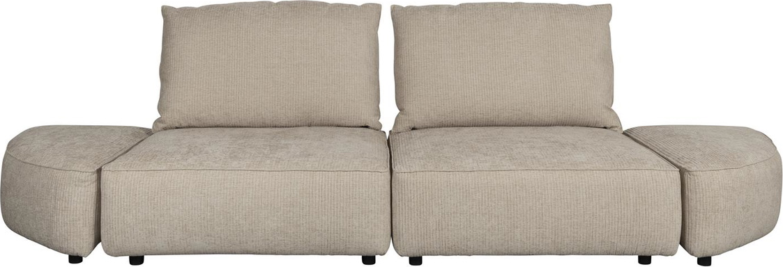 Personers Sofa Zuiver Hunter Stenlysgrå Modulopbygget Blødt Ribbet Stof 318 Bred på Afbetaling
