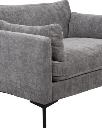 Personers Sofa Zuiver Summer Mørkegrå Stof Med Aftageligt Betræk Slanke Stålben på Afbetaling