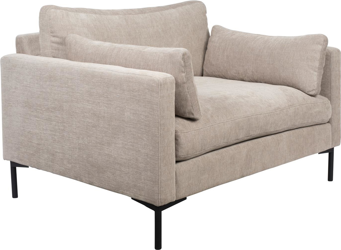 Personers Sofa Zuiver Summer Stenlysgrå Stof Med Skum Stålben på Afbetaling