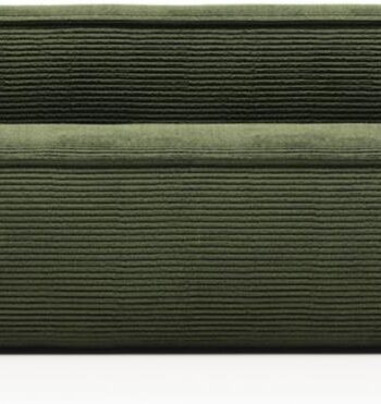 Personers Trepersoners Sofa Kave Home Blok Polstret Grøn Corduroy Stof Nordisk Moderne på Afbetaling
