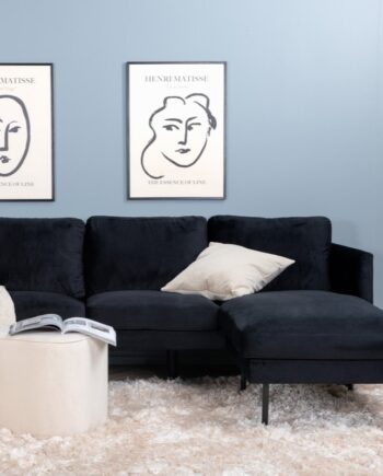 Polar Sofa Form Med Sort Fløjl på Afbetaling