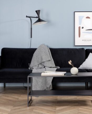 Polar Sofa Personers Sort Fløjl på Afbetaling