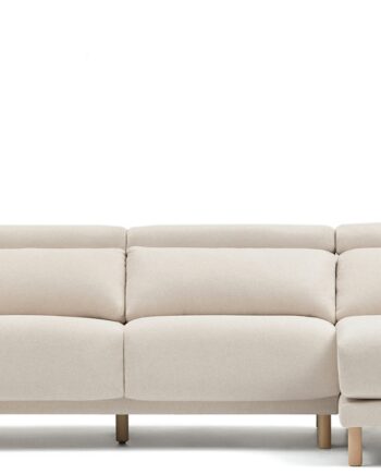 Polstret Chaiselong Sofa Kave Home Singa Højrevendt Råhvid Ecru 296x180x98 på Afbetaling