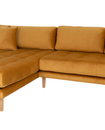 Riviera Lounge Sofa Mørkegrøn Velour Venstrevendt Længde 290 på Afbetaling