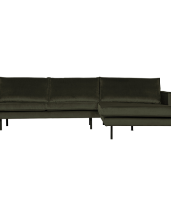 Rodeo Chaiselong Højrevendt Velour Dark Green på Afbetaling