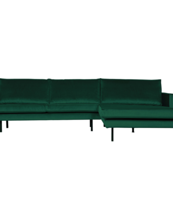Rodeo Chaiselong Højrevendt Velour Forest Green på Afbetaling