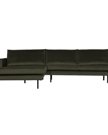 Rodeo Chaiselong Venstrevendt Velour Dark Green på Afbetaling